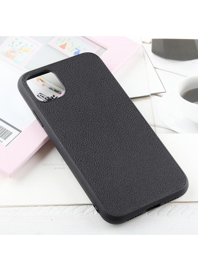 The Bros Phone Case For iPhone 12 Pro Max Bead Texture Genuine Leather Protective Phone Case  - Image 1