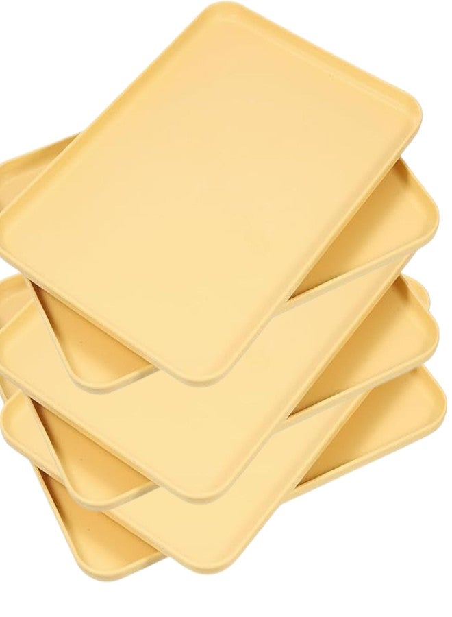 RoarCraft Premium Wheat Straw Plates - 15 Inch Reusable Hard Golden Dinner Plates Set of 6 - Unbreakable Microwave Safe Plates for Dessert, Camping, RV, Outdoors, Patio, Kitchen Dishes (Golden, 38CM) - Image 1