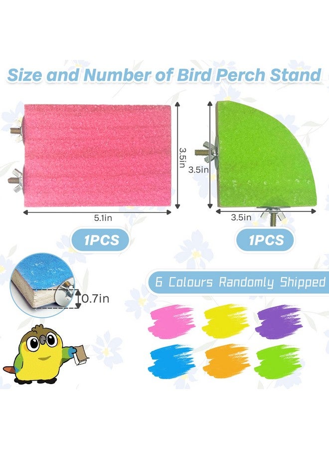 kathson Bird Perch Platform, Parrot Sanded Stand Wooden Corner Shelf Fan Shaped Cage Playground for Parrots Conures Budgies Parakeets Cockatiels Lovebirds - Image 3