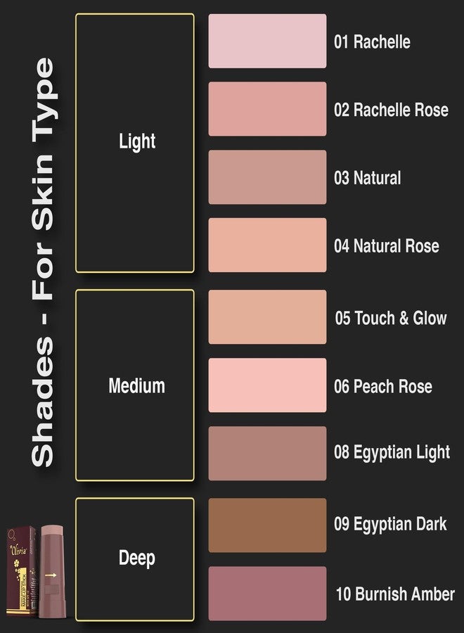 Olivia Instant Waterproof Makeup Stick with SPF 12-10 Burnish Amber | 3-in-1 Foundation, Concealer & Moisturizer | Sweatproof, Long-Lasting Base Makeup | Evens Skin Tone & Hides Blemishes - Image 2
