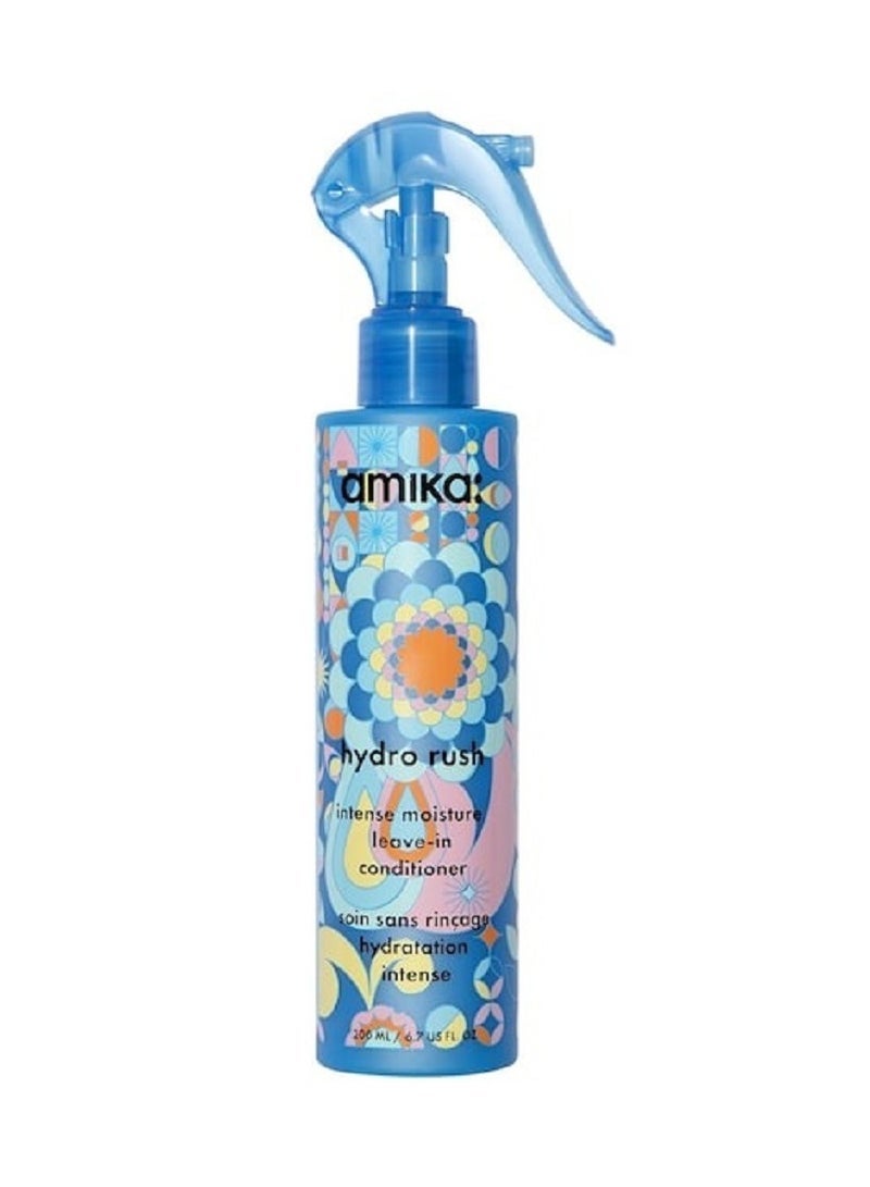 أميكا بلسم Amika Hydro Rush Intense Moisture الذي يترك على الشعر مع حمض الهيالورونيك - بخاخ خفيف الوزن ومرطب وفك تشابك الشعر لنعومة تدوم طويلا والتحكم في التجعد وحماية للشعر الجاف والعطشى - 200 مل / 6.7 أونصة ، نباتي وخالي من القسوة - Image 1