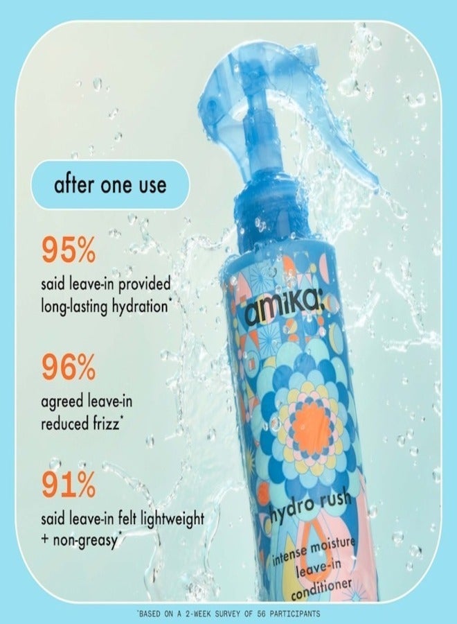 أميكا بلسم Amika Hydro Rush Intense Moisture الذي يترك على الشعر مع حمض الهيالورونيك - بخاخ خفيف الوزن ومرطب وفك تشابك الشعر لنعومة تدوم طويلا والتحكم في التجعد وحماية للشعر الجاف والعطشى - 200 مل / 6.7 أونصة ، نباتي وخالي من القسوة - Image 3