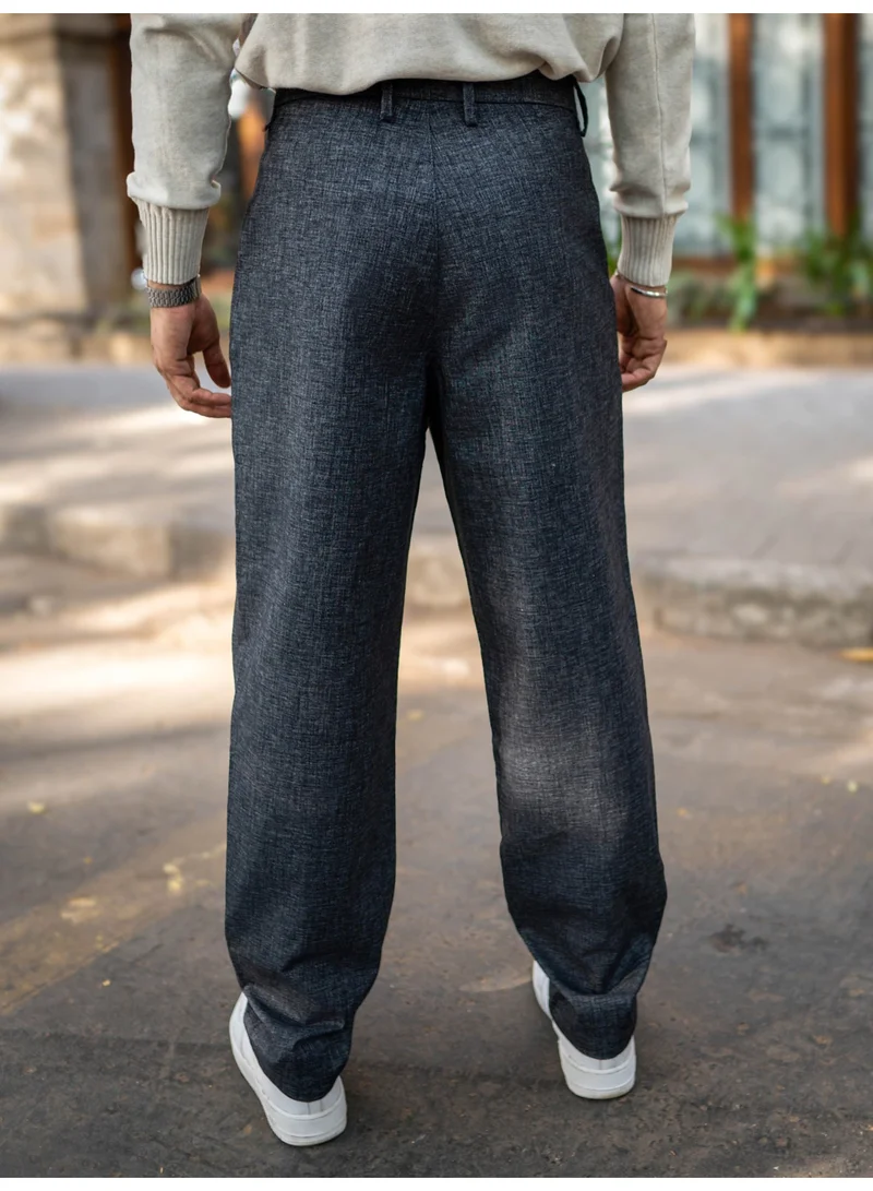 Maniac  Maniac Solid Black Woven Fabric Korean Fit Trouser for Men | Best Price UAE