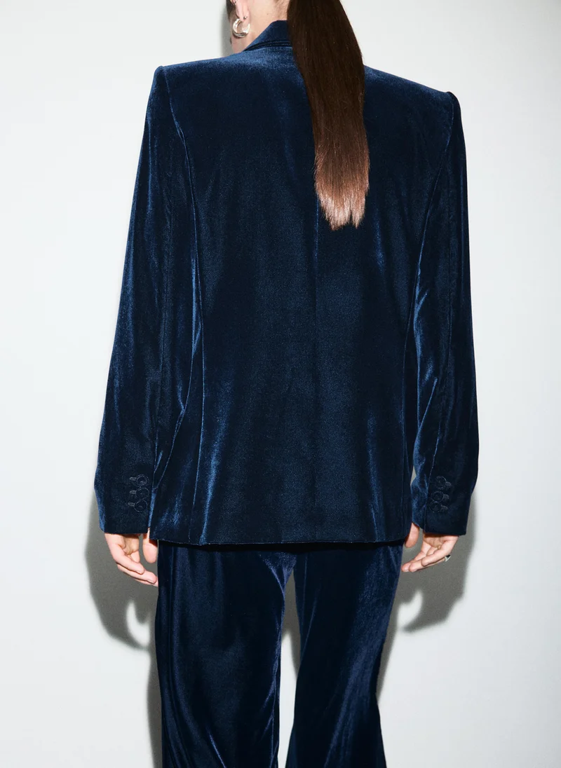 MANGO Double-breasted velvet jacket