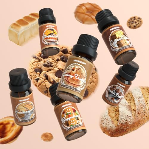 ARVIDSSON Bakery Fragrance Oils Set, ARVIDSSON Bakery Dessert Essential Oils for Candle Making, Pumpkin Pie, Snickerdoodle, Gingerbread, Creamy Vanilla and More, Cozy Fall Essential Oils for Diffuser - Image 5