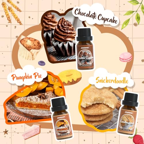 ARVIDSSON Bakery Fragrance Oils Set, ARVIDSSON Bakery Dessert Essential Oils for Candle Making, Pumpkin Pie, Snickerdoodle, Gingerbread, Creamy Vanilla and More, Cozy Fall Essential Oils for Diffuser - Image 3