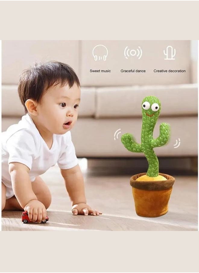 Executive LLC Dancing Cactus Talking Toy, Cactus Plush Toy, Wriggle & Singing Recording Repeat What You Say Funny Education Toys for Babies Children Playing, Home Decorate  - Image 1