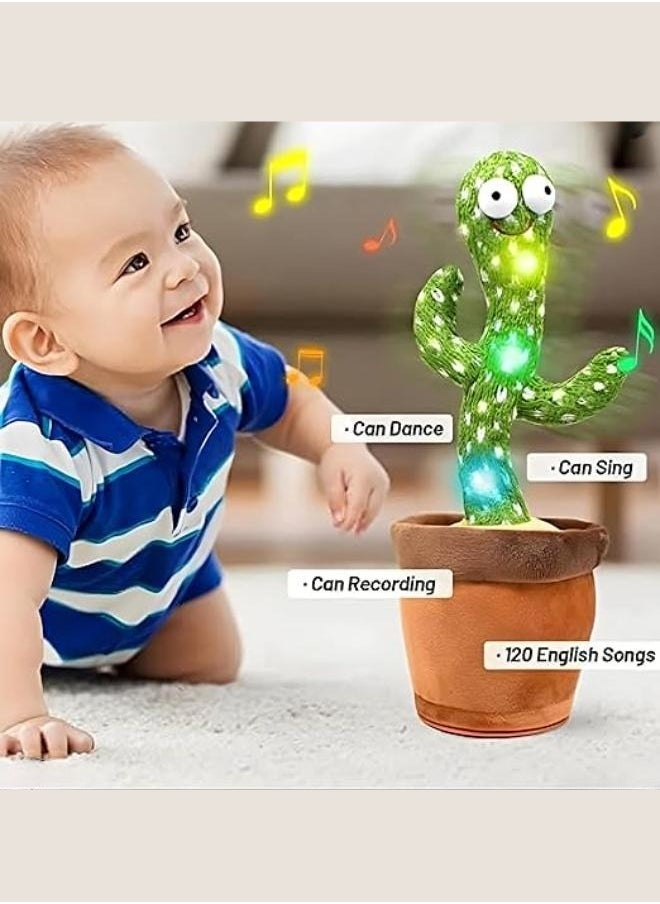 Executive LLC Dancing Cactus Talking Toy, Cactus Plush Toy, Wriggle & Singing Recording Repeat What You Say Funny Education Toys for Babies Children Playing, Home Decorate  - Image 5