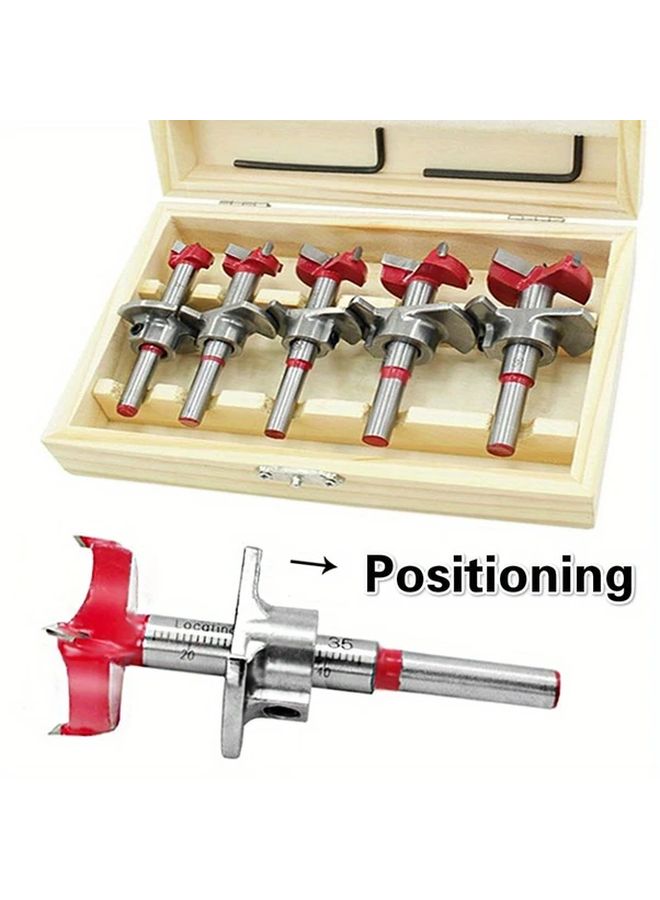 5 قطع من أسنان فورستنر كربيد مجموعة أ 15-35 ملم معدات حفر مفصلات النجارة - Image 1