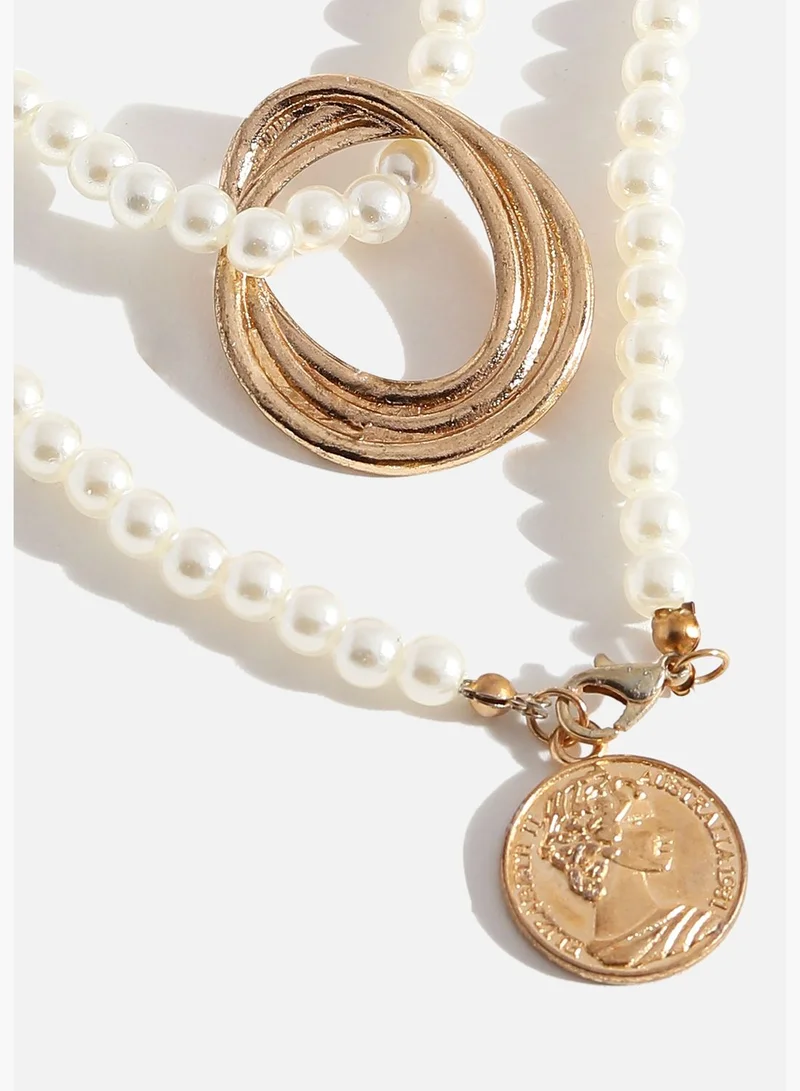 SOHI Gold Plated pearls Necklace