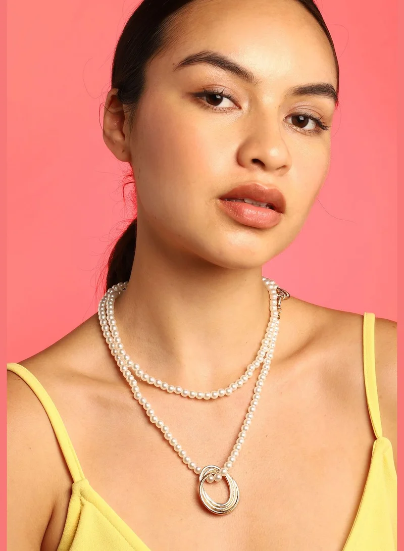 SOHI Gold Plated pearls Necklace