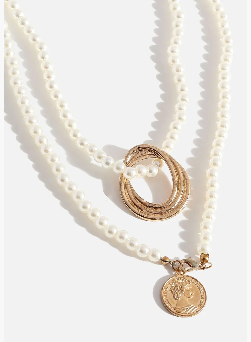 SOHI Gold Plated pearls Necklace