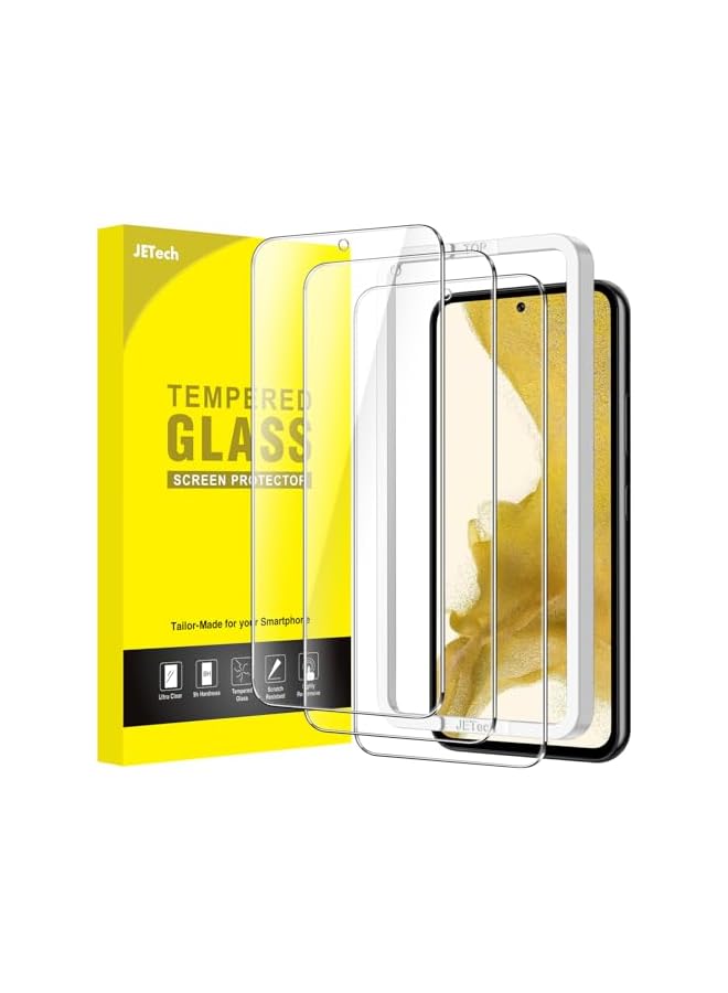 JETech Screen Protector for Samsung Galaxy S22 5G 6.1-Inch, Tempered Glass Film with Easy Installation Tool, Fingerprint ID Compatible, HD Clear, 3-Pack - Image 1