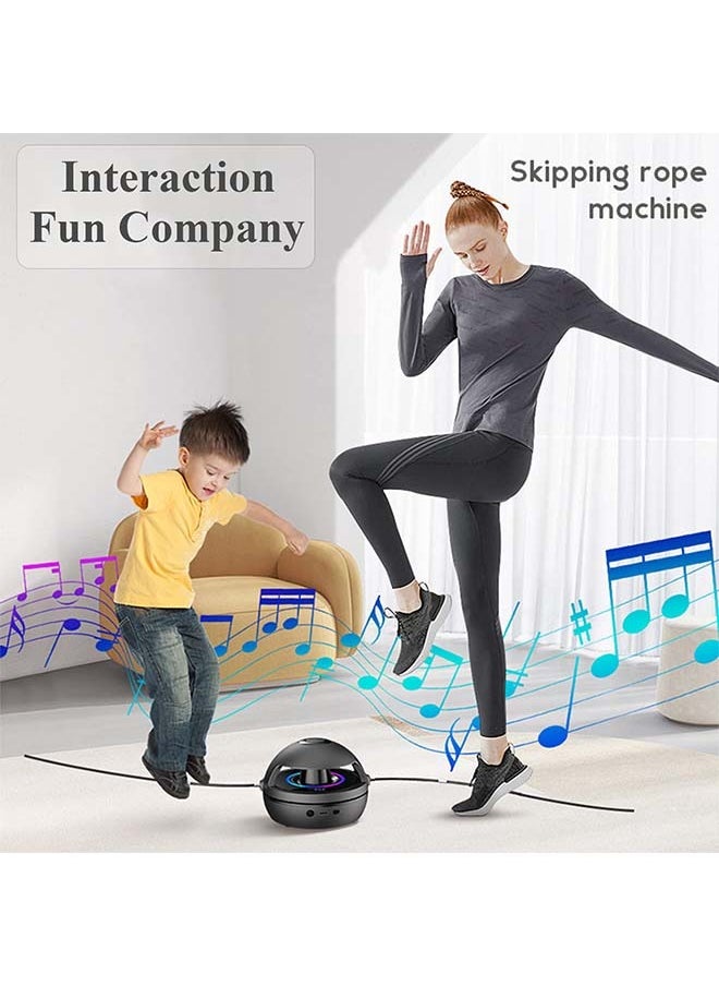 Electronic Fitness Jump Rope Portable Motorized Rope Skipping Hopper Game No-Rope Design, Having Fun Exercising with Smart Jump Rope Machine Equipped with 10 Speeds & Jump Counter(Blue)