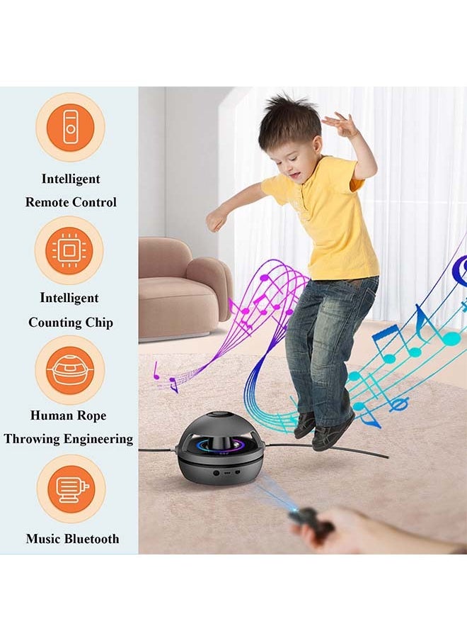 Electronic Fitness Jump Rope Portable Motorized Rope Skipping Hopper Game No-Rope Design, Having Fun Exercising with Smart Jump Rope Machine Equipped with 10 Speeds & Jump Counter(Blue)