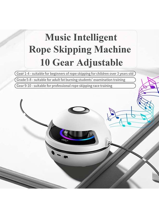 Electronic Fitness Jump Rope Portable Motorized Rope Skipping Hopper Game No-Rope Design, Having Fun Exercising with Smart Jump Rope Machine Equipped with 10 Speeds & Jump Counter(Blue)