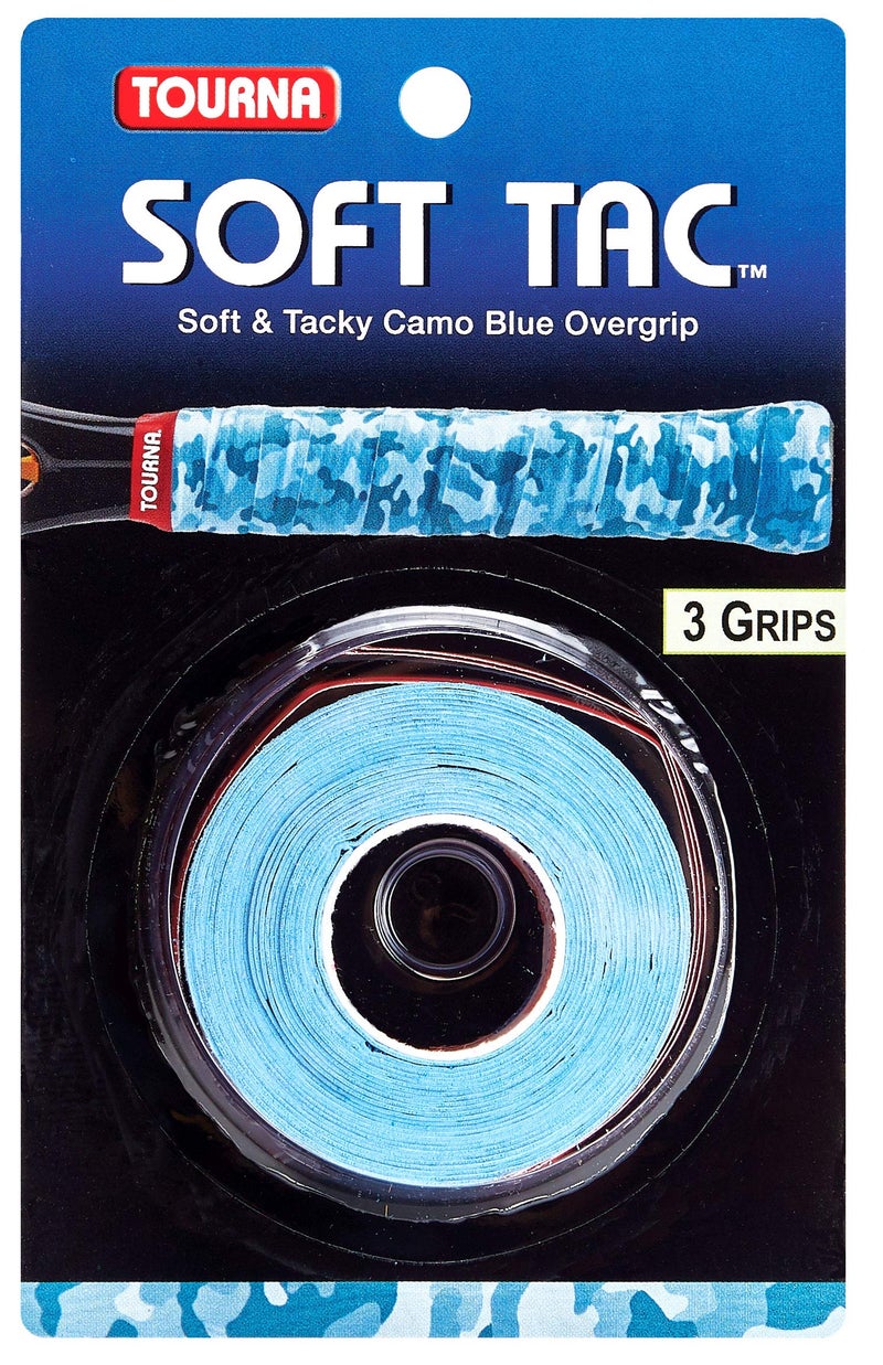 Tourna Soft Tac Blue Camo Overgrip for Tennis and Pickleball - Image 1