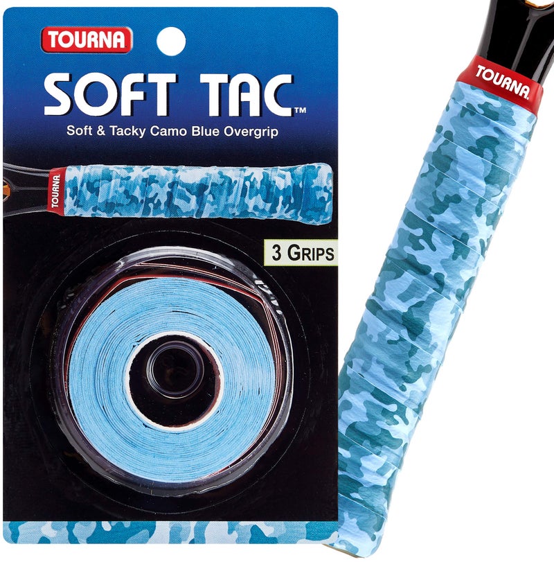 Tourna Soft Tac Blue Camo Overgrip for Tennis and Pickleball - Image 3
