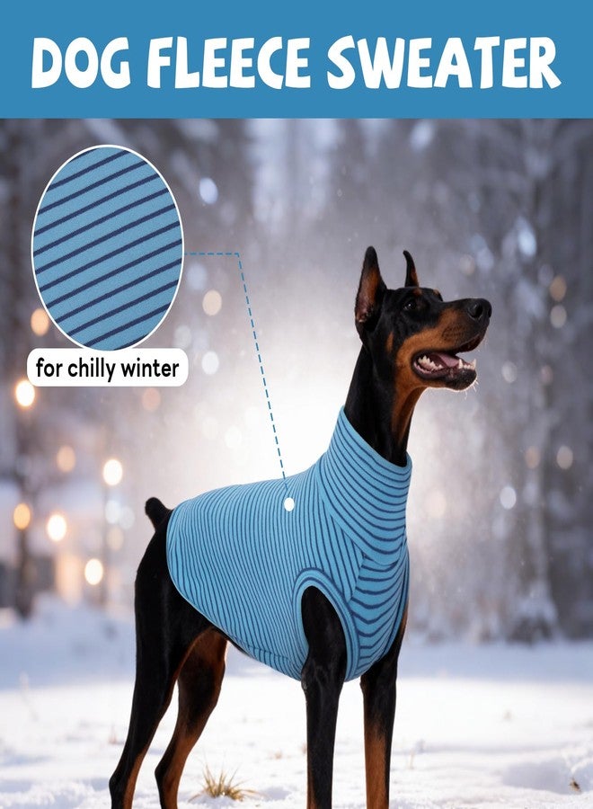 ROZKITCH Dog Turtleneck Sweater, Ultra-Soft Stretch Fleece Vest for Medium & Large Dogs, Cold Weather Apparel for Outdoor Adventures BlueStripe 2XL - Image 3