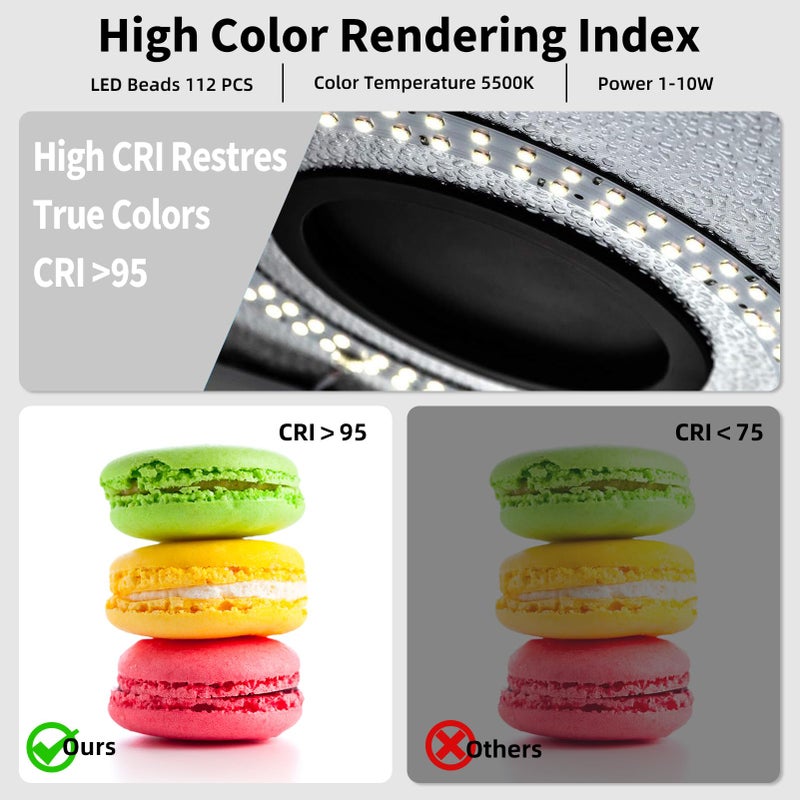 Glendan Portable Photo Studio Light Box,12"x12" Professional Dimmable Shooting Tent Kit with 112 LED Lights & 6 Backdrops for Jewelry and Small Items Product Photography - Image 2