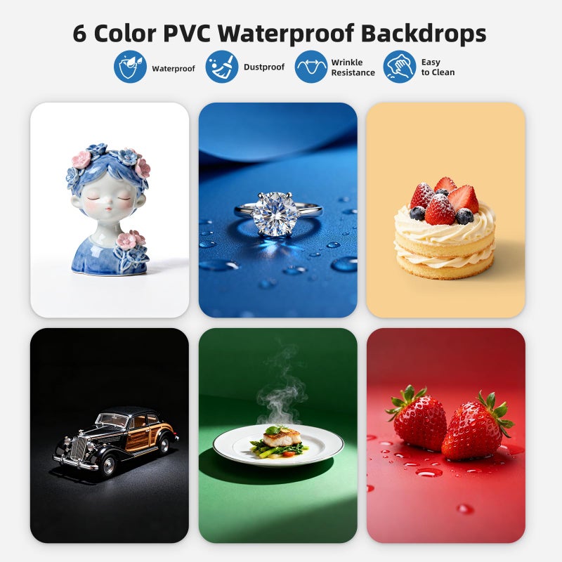 Glendan Portable Photo Studio Light Box,12"x12" Professional Dimmable Shooting Tent Kit with 112 LED Lights & 6 Backdrops for Jewelry and Small Items Product Photography - Image 3