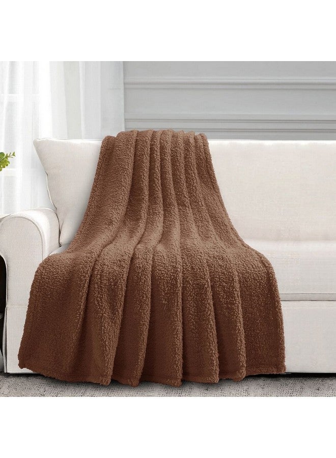 REVE Cozy and Comfortable Sherpa Blanket Camel Brown 160 x 190 cm HT-BK-2508