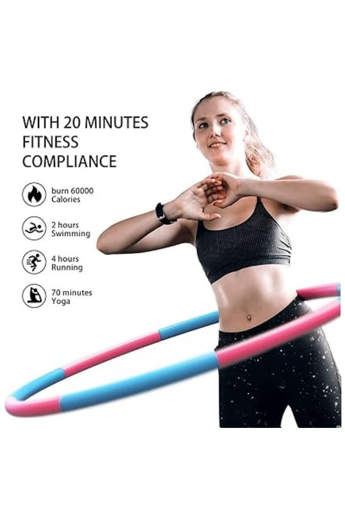 PROIRON Weighted Hula Hoop 1.2kg/1.8kg, Fitness Hula Hoops for Adults, Foam Padded Exercise Hula Hoop Detachable 73-98cm - Image 4