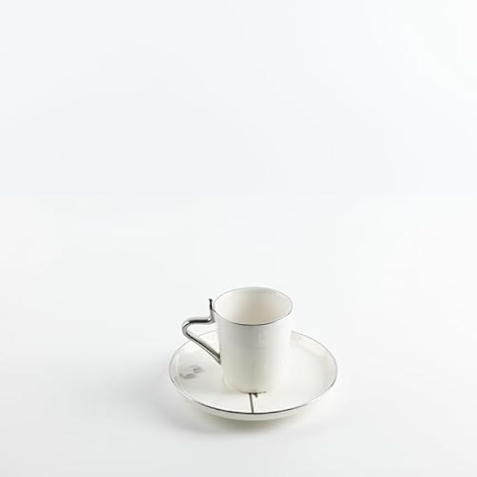 rayihni Porcelain Tea Set 12 Pcs From Liqaa  Pearl White  Silver - Image 3