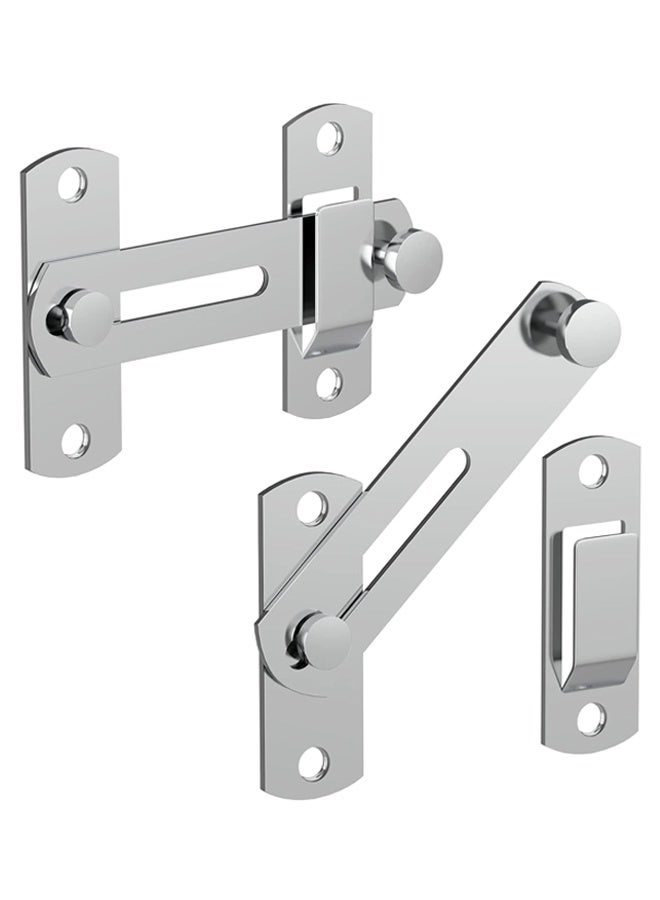 2 PCS Safe barn Door Locks and latches for Barn Door, Pet Door, Bathroom, Outdoor, Garage, Window, Sliding Door（Silver） - Image 1