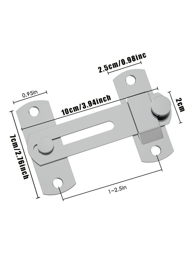 2 PCS Safe barn Door Locks and latches for Barn Door, Pet Door, Bathroom, Outdoor, Garage, Window, Sliding Door（Silver） - Image 2