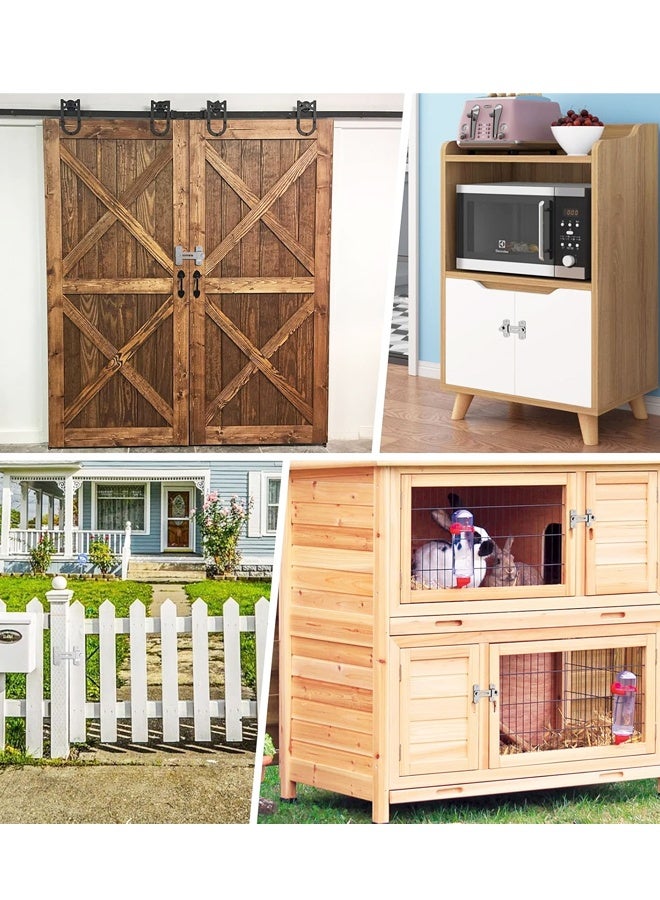 2 PCS Safe barn Door Locks and latches for Barn Door, Pet Door, Bathroom, Outdoor, Garage, Window, Sliding Door（Silver） - Image 5