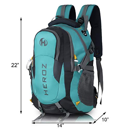 HEROZ Hammer Unisex Nylon 45 L Travel Laptop Backpack Water Resistant Slim Durable Fits Up to 17.3 Inch Laptop Notebook (ALL) (Grey & Sea Green) - Image 4