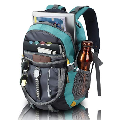 HEROZ Hammer Unisex Nylon 45 L Travel Laptop Backpack Water Resistant Slim Durable Fits Up to 17.3 Inch Laptop Notebook (ALL) (Grey & Sea Green) - Image 5