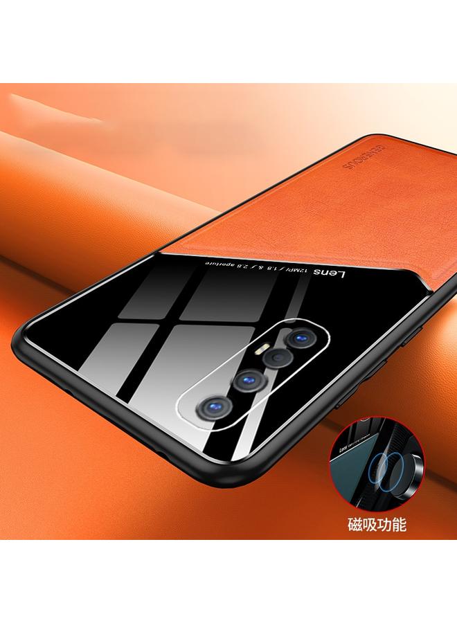 اس-توب جراب هاتف OPPO Reno3 Pro مصنوع من الجلد العضوي والزجاجي بالكامل - Image 3