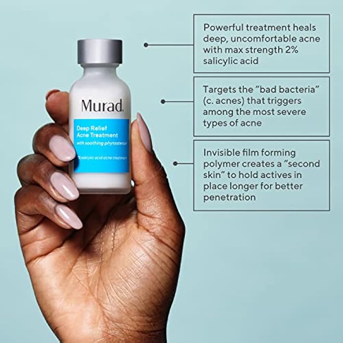 Murad Deep Relief Acne Treatment with 2% Salicylic Acid - Deep, Painful Acne Spot Treatment for Face – Redness Relief, Fast Acting Blemish Serum, Soothing Breakout Treatment - 1Fl Oz - Image 2