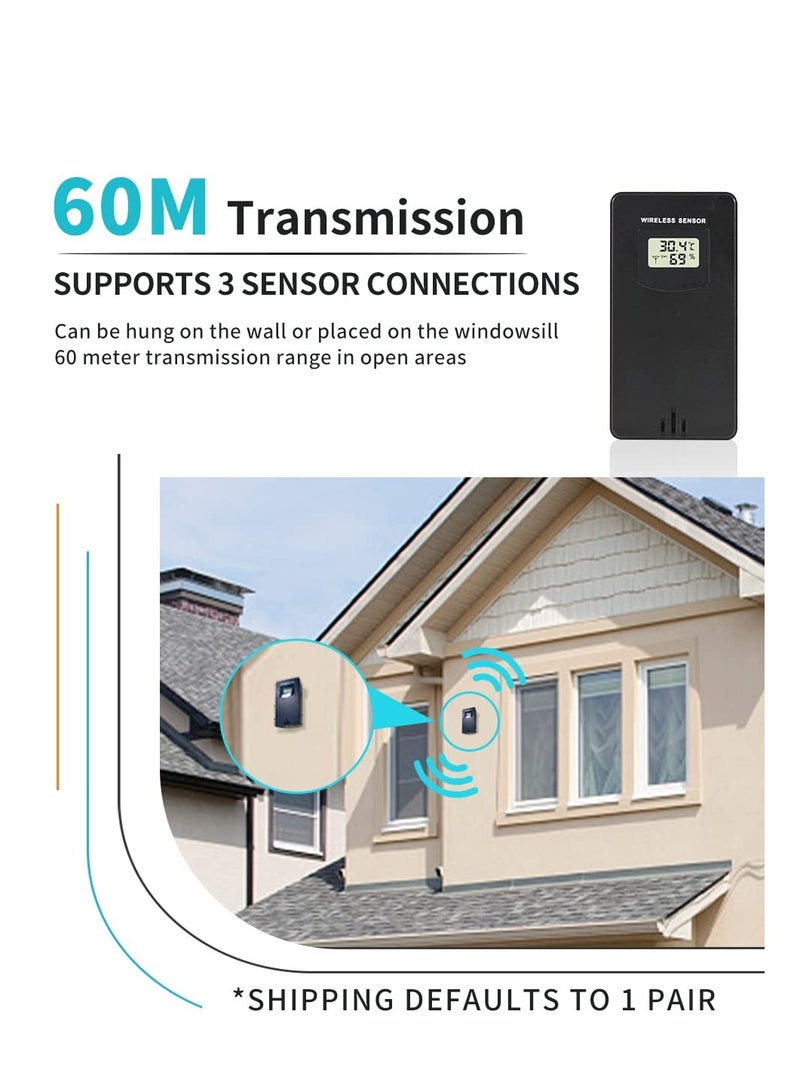 SYOSI Weather Station Outdoor Indoor, WiFi Weather Stations Wireless Stations with Sensor Thermometer Hygrometer with Alarm Clock, Digital Weather Stations with Forecast/Date Time/Moon Phase/Comfort - Image 5