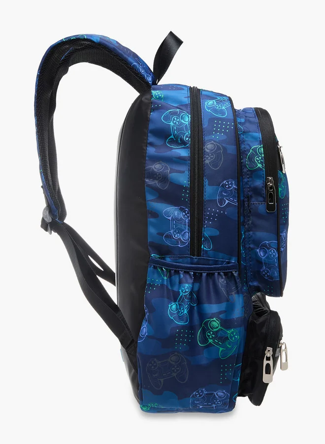 LBL by Shoexpress Gamer Print School Backpack with Detachable Pouch - 47x14x32 cm