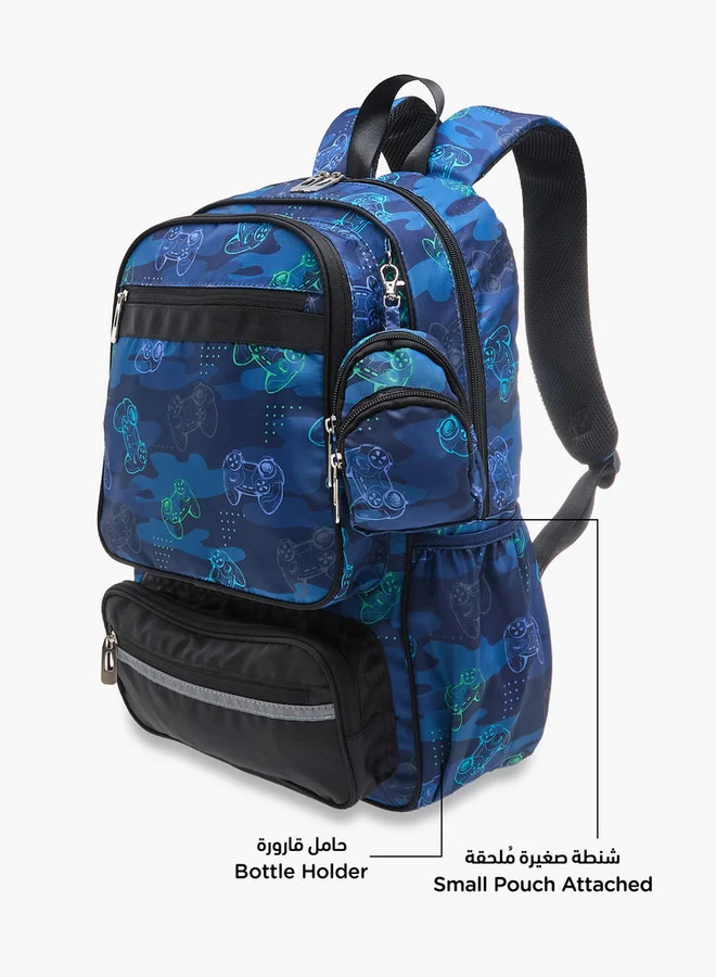 LBL by Shoexpress Gamer Print School Backpack with Detachable Pouch - 47x14x32 cm