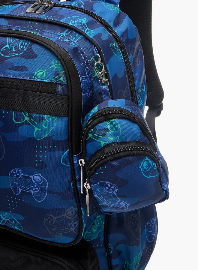 LBL by Shoexpress Gamer Print School Backpack with Detachable Pouch - 47x14x32 cm