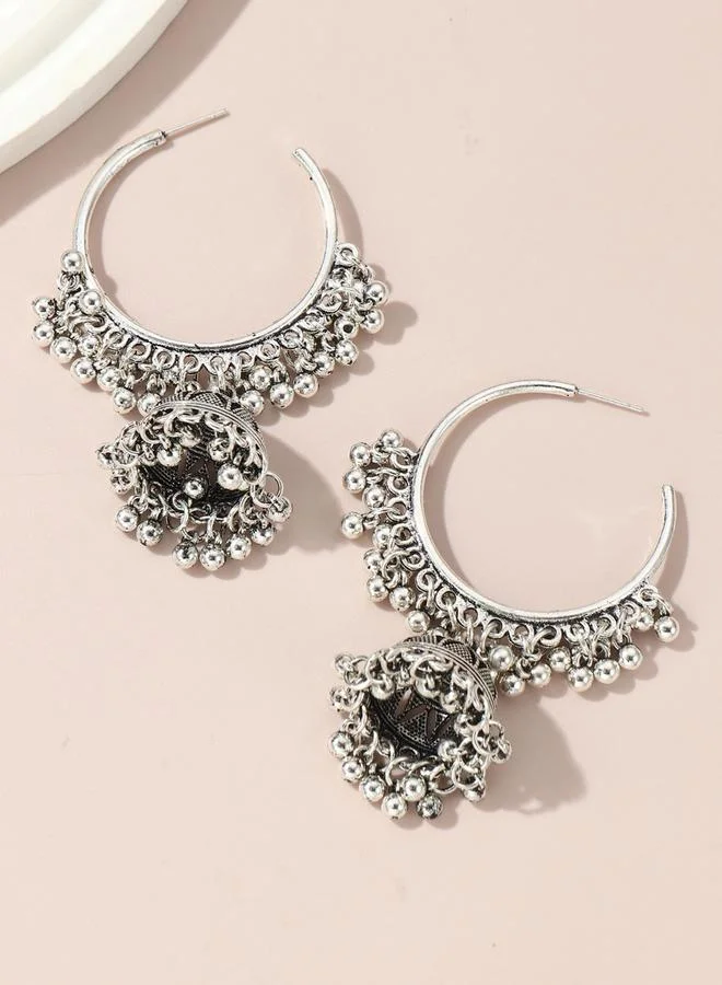 Take Two Silver Bell Hoop Earrings