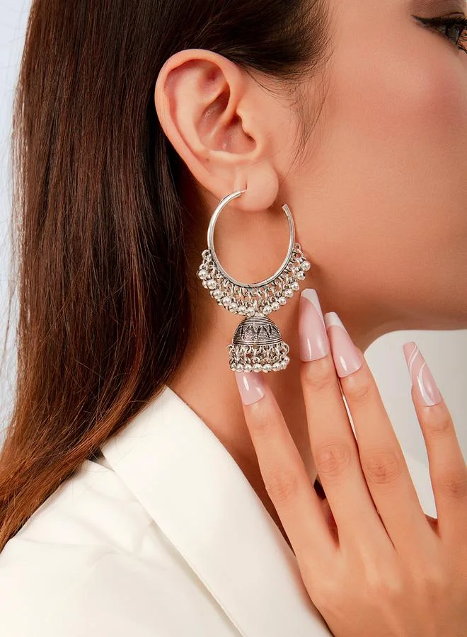 Take Two Silver Bell Hoop Earrings