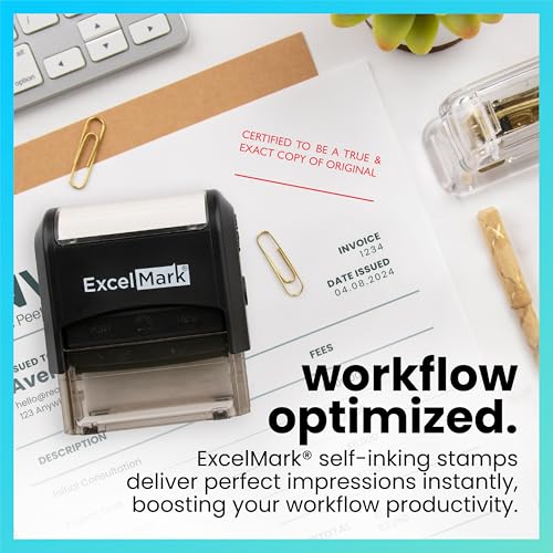 ExcelMark Self-Inking Rubber Stamp Certifed to be True & Exact Copy of Original - Image 3