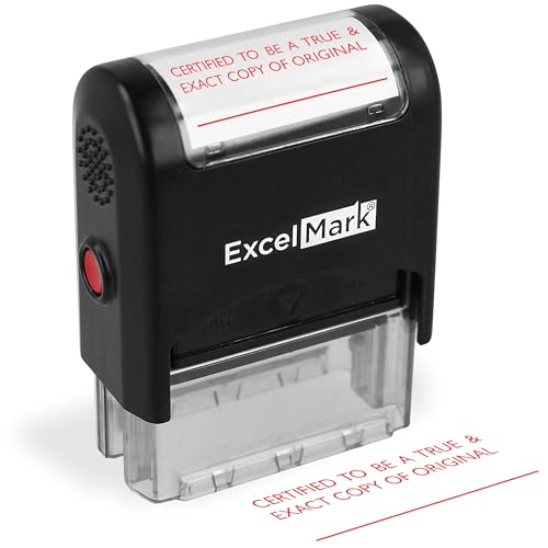 ExcelMark Self-Inking Rubber Stamp Certifed to be True & Exact Copy of Original - Image 1