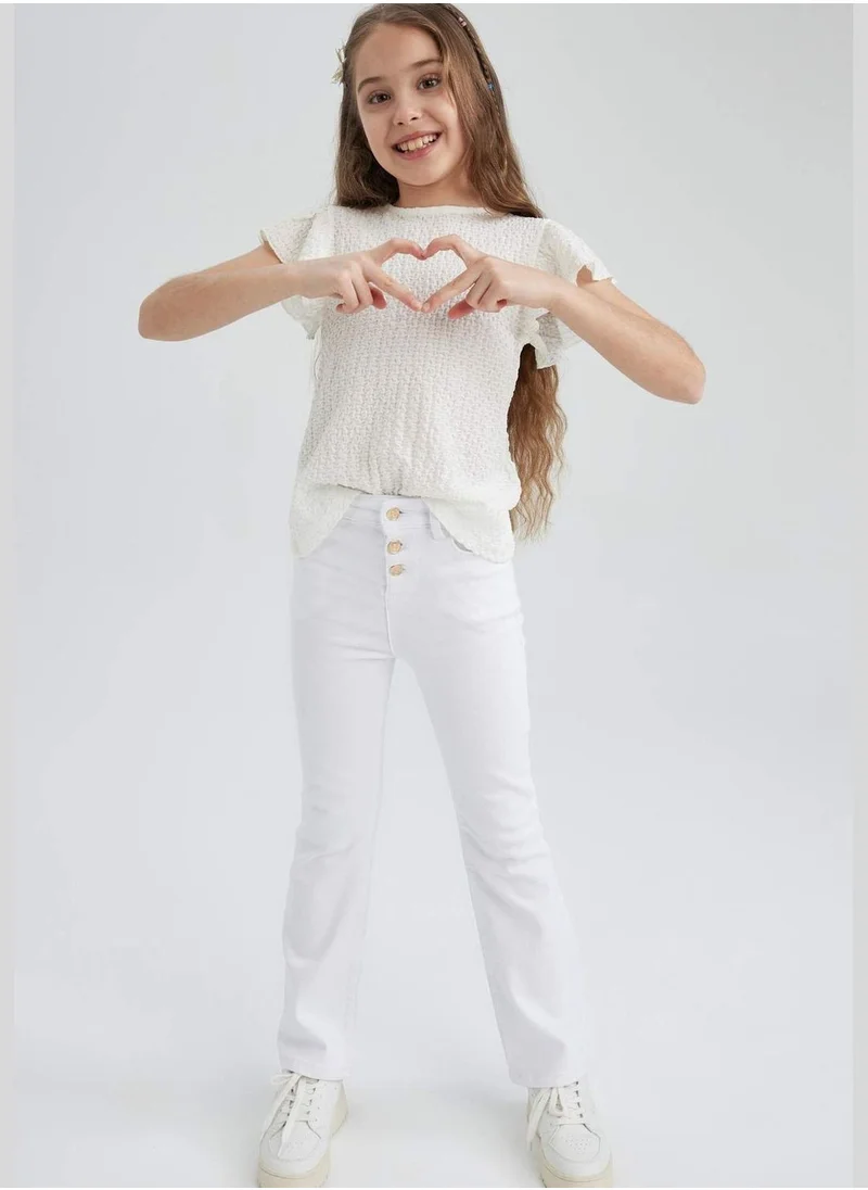 DeFacto Girl Flare Fit Denim Trousers