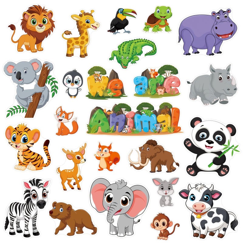 24 Animal Magnetic Stickers Elephant Lion Tiger Home Kitchen Car Decor - Image 4