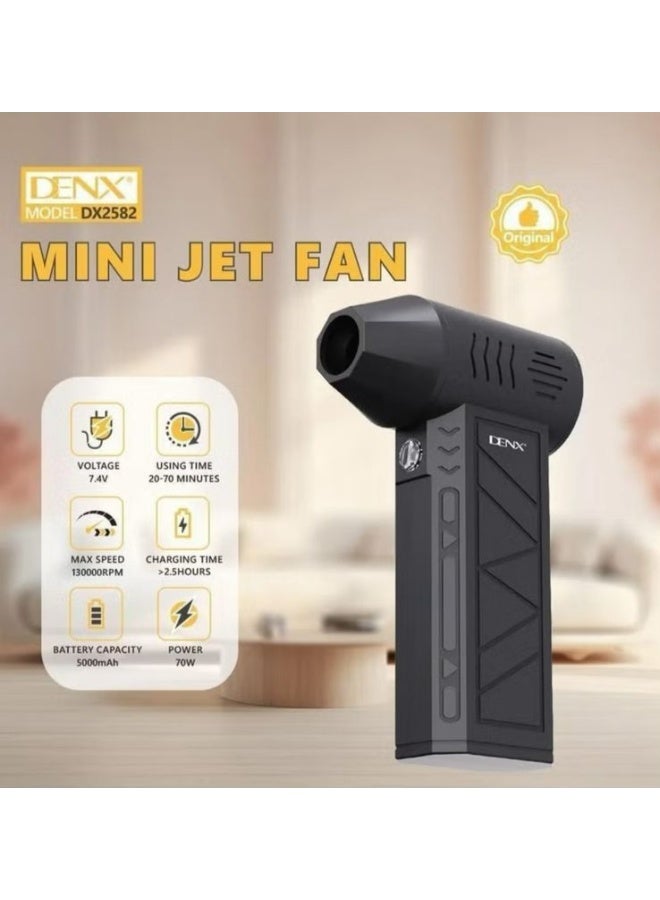 Denx MINI JET FAN Portable Handheld – 70W High‑RPM Cooling Fan with 5000 mAh Battery - Image 2