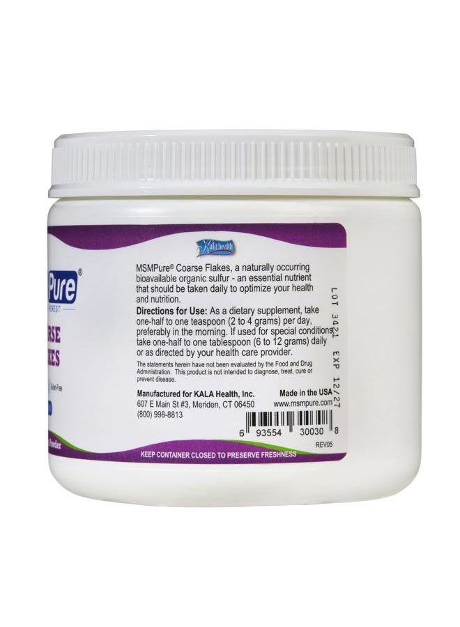 Kala Health MSMPure Coarse MSM Powder Flakes – Organic Sulfur for Joint Flexibility, Skin Appearance, and Hair & Nail Support – 8.8 oz, USA Made, Distilled Crystals - Image 2