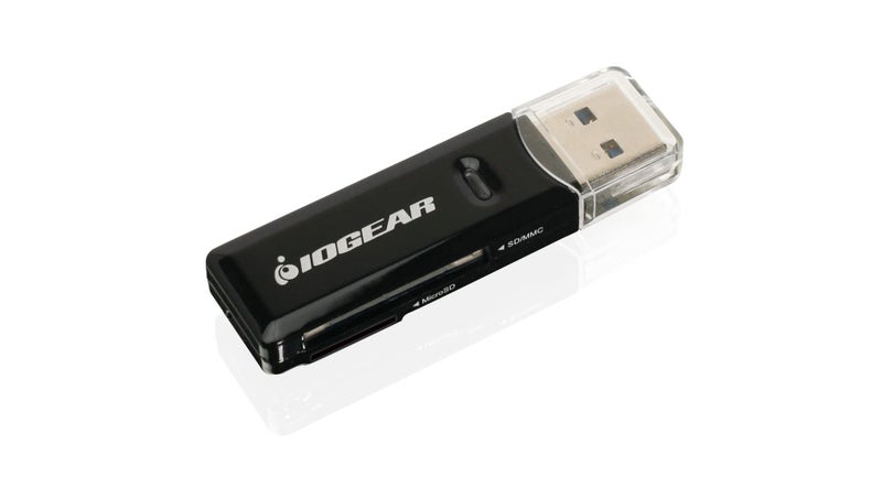 Iogear قارئ بطاقة الذاكرة فلاش USB 3.0 بسرعة فائقة ذو فتحتين - ويندوز - ماك - لينوكس - بعض أنظمة أندرويد - يدعم SD، SDHC، SDXC، MMC/MicroSD، T-Flash (CR-UMSS) - GFR305SD - Image 2