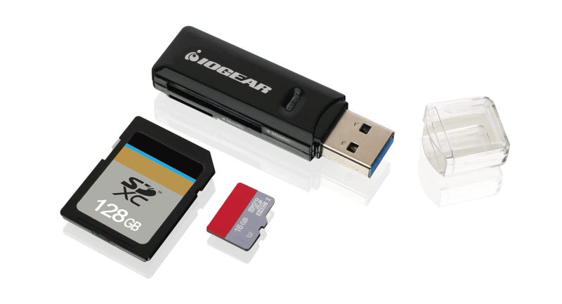 Iogear قارئ بطاقة الذاكرة فلاش USB 3.0 بسرعة فائقة ذو فتحتين - ويندوز - ماك - لينوكس - بعض أنظمة أندرويد - يدعم SD، SDHC، SDXC، MMC/MicroSD، T-Flash (CR-UMSS) - GFR305SD - Image 3