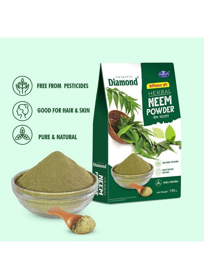 Diamond - Herbal Neem Powder Chamical Free For Face & Hair ;Pimplefree Clear & Glowing Skin ; Dense & Silky Hair 150Gm(Pack Of 5) - Image 1